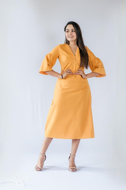 Yellow Midi dress
