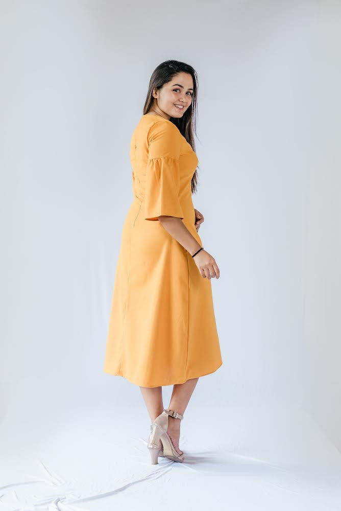 Yellow Midi dress