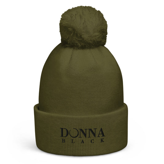 Donna Black Pom Pom Beanie