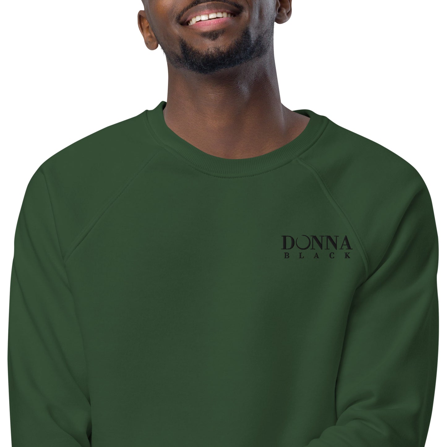 Donna Black Unisex Organic Raglan Sweatshirt