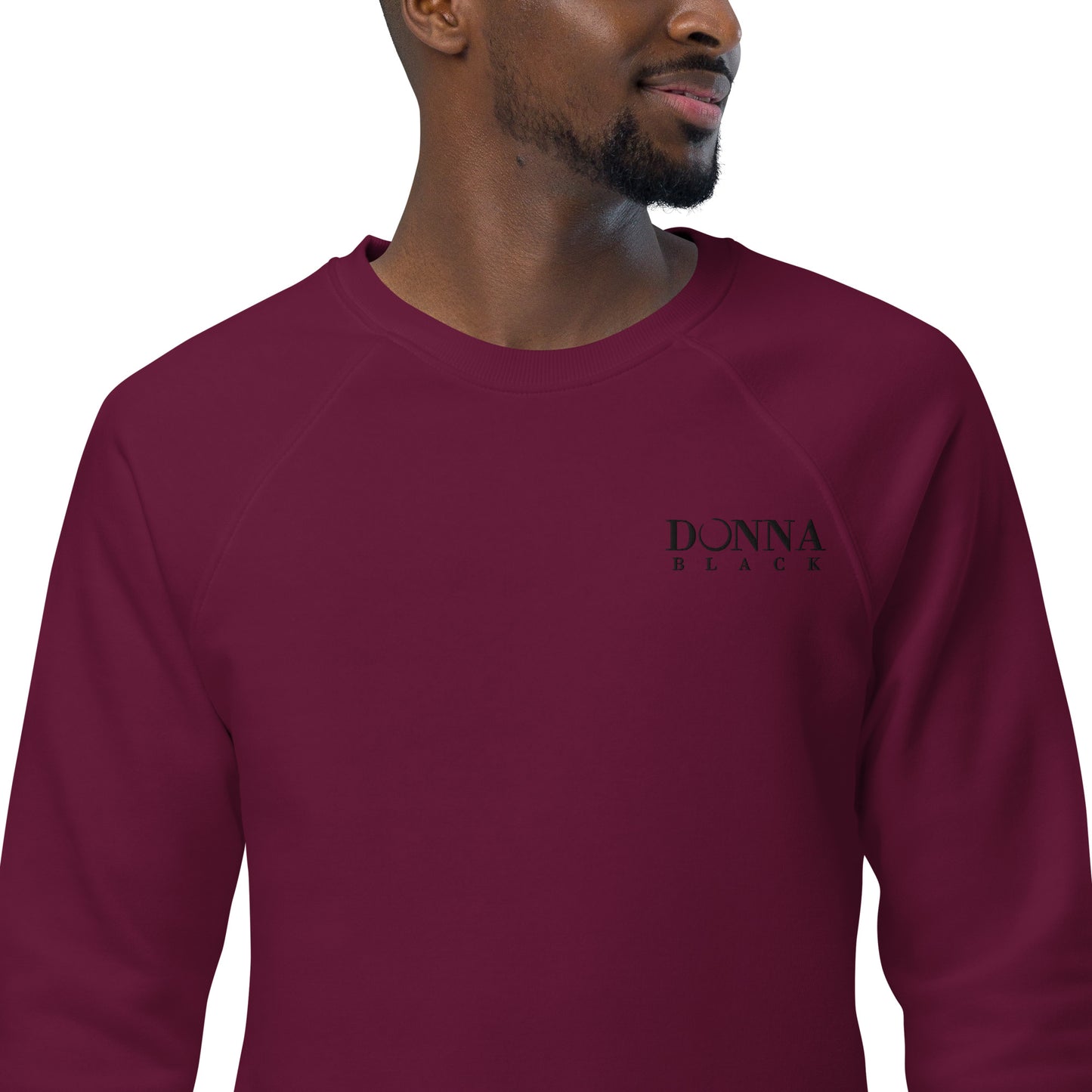 Donna Black Unisex Organic Raglan Sweatshirt