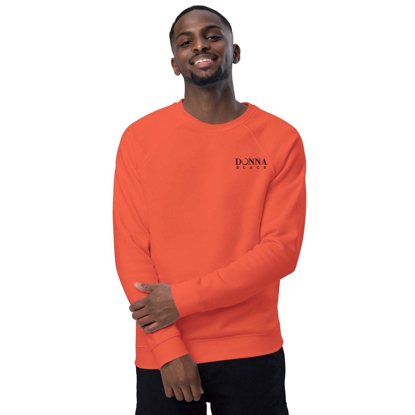 Donna Black Unisex Organic Raglan Sweatshirt