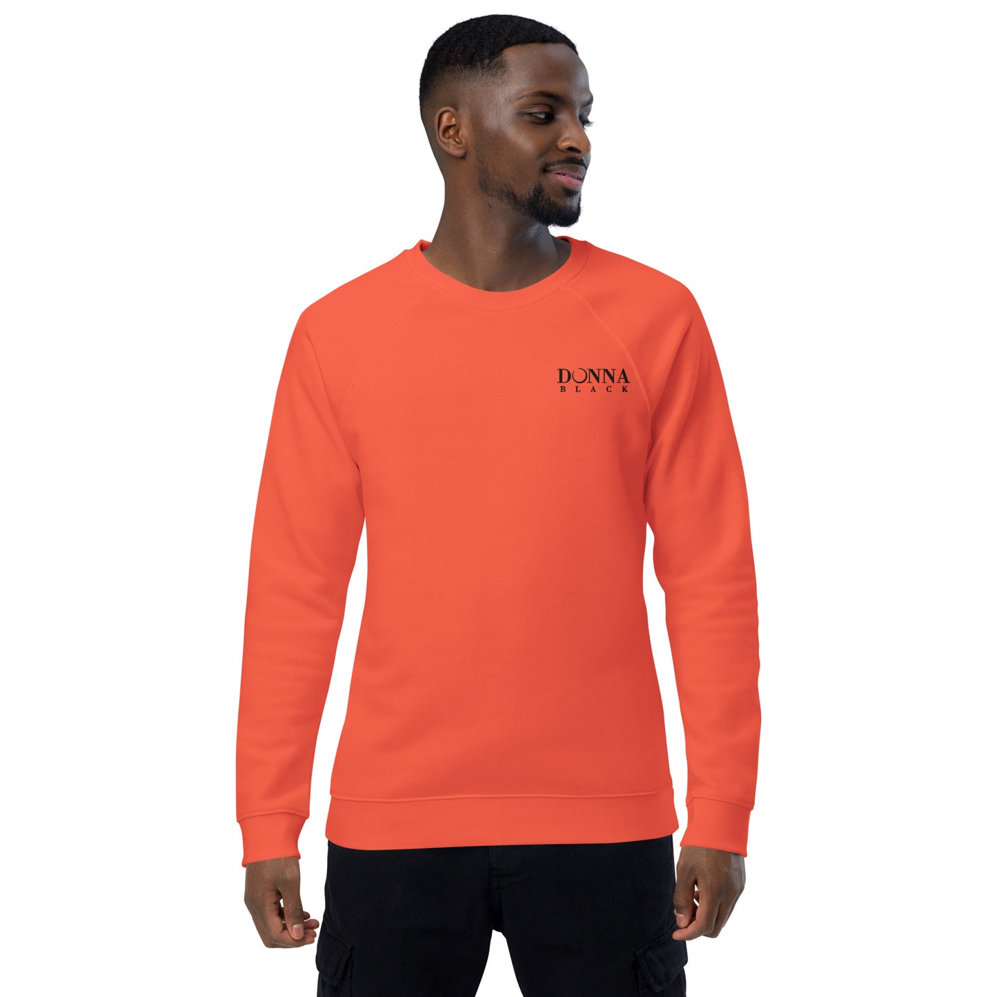 Donna Black Unisex Organic Raglan Sweatshirt