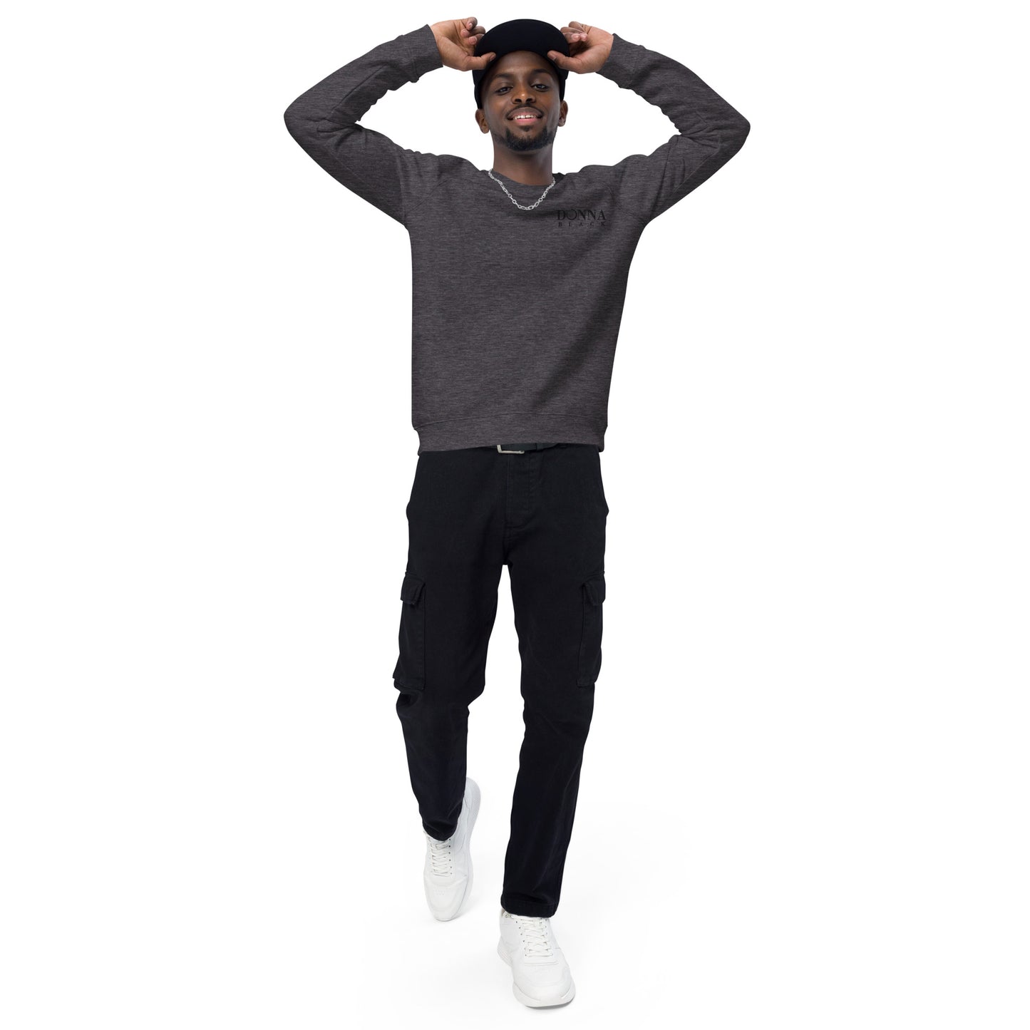 Donna Black Unisex Organic Raglan Sweatshirt