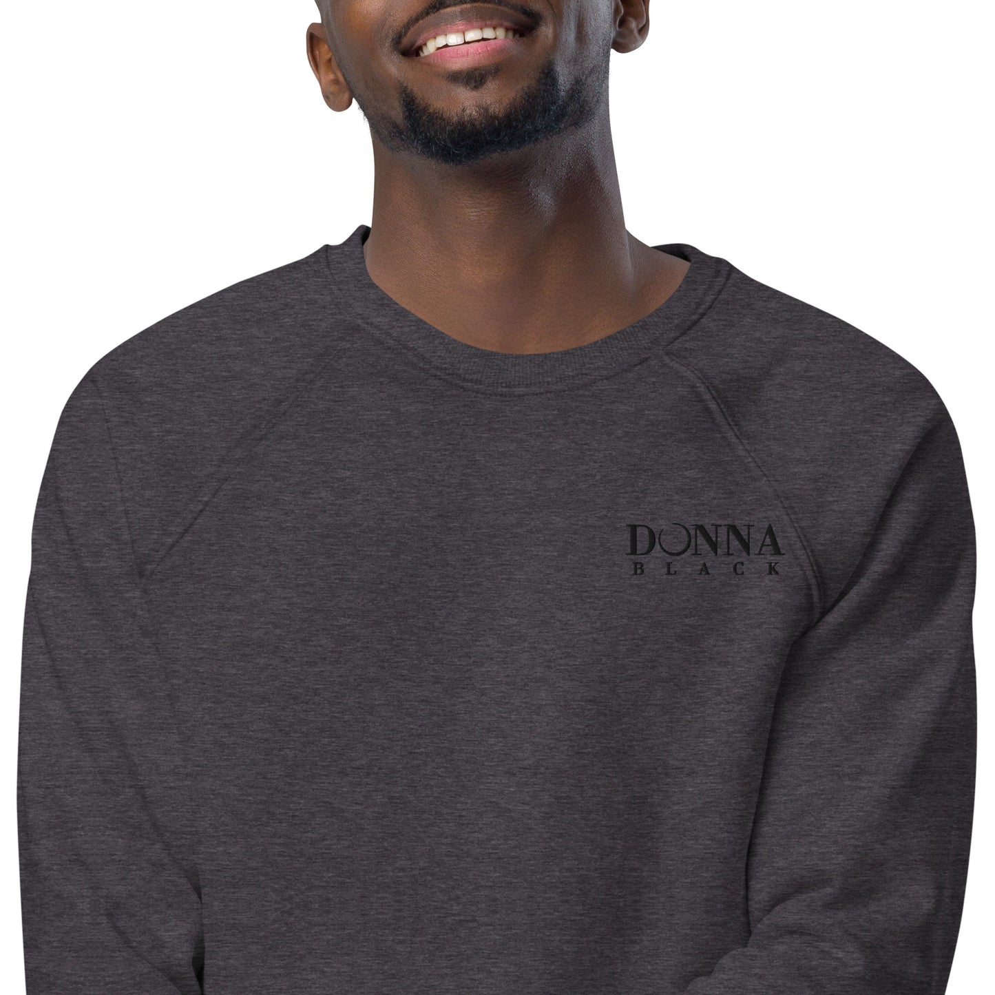 Donna Black Unisex Organic Raglan Sweatshirt