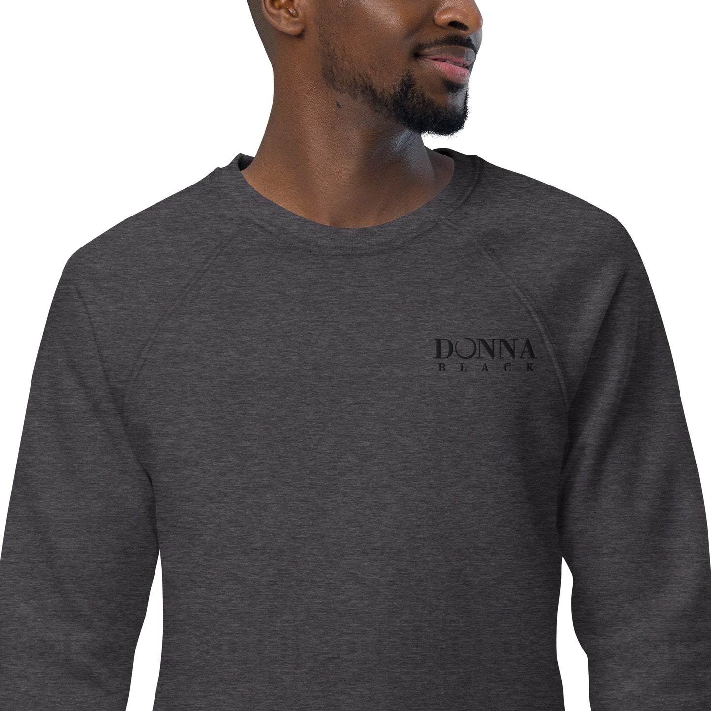 Donna Black Unisex Organic Raglan Sweatshirt