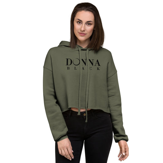 Donna Black Crop Hoodie