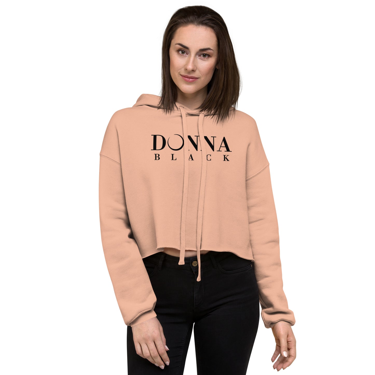 Donna Black Crop Hoodie