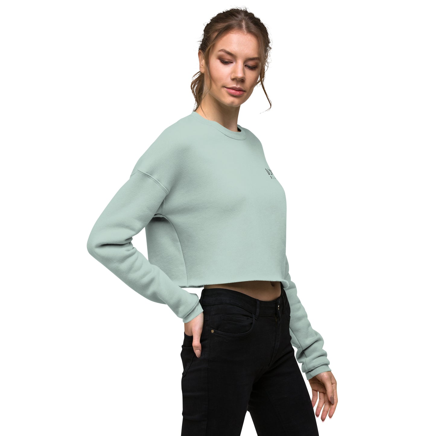 Donna Black Crop Sweatshirt