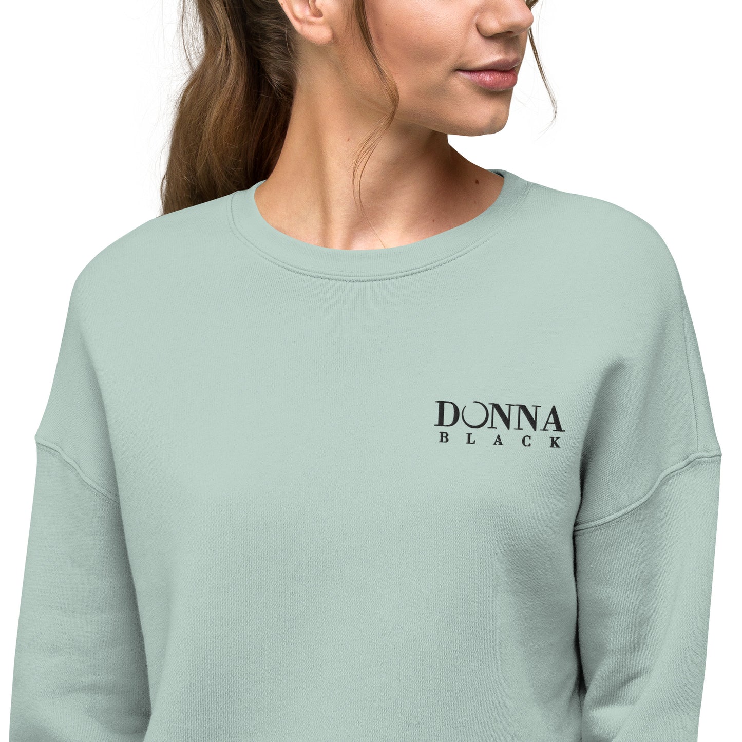 Donna Black Crop Sweatshirt