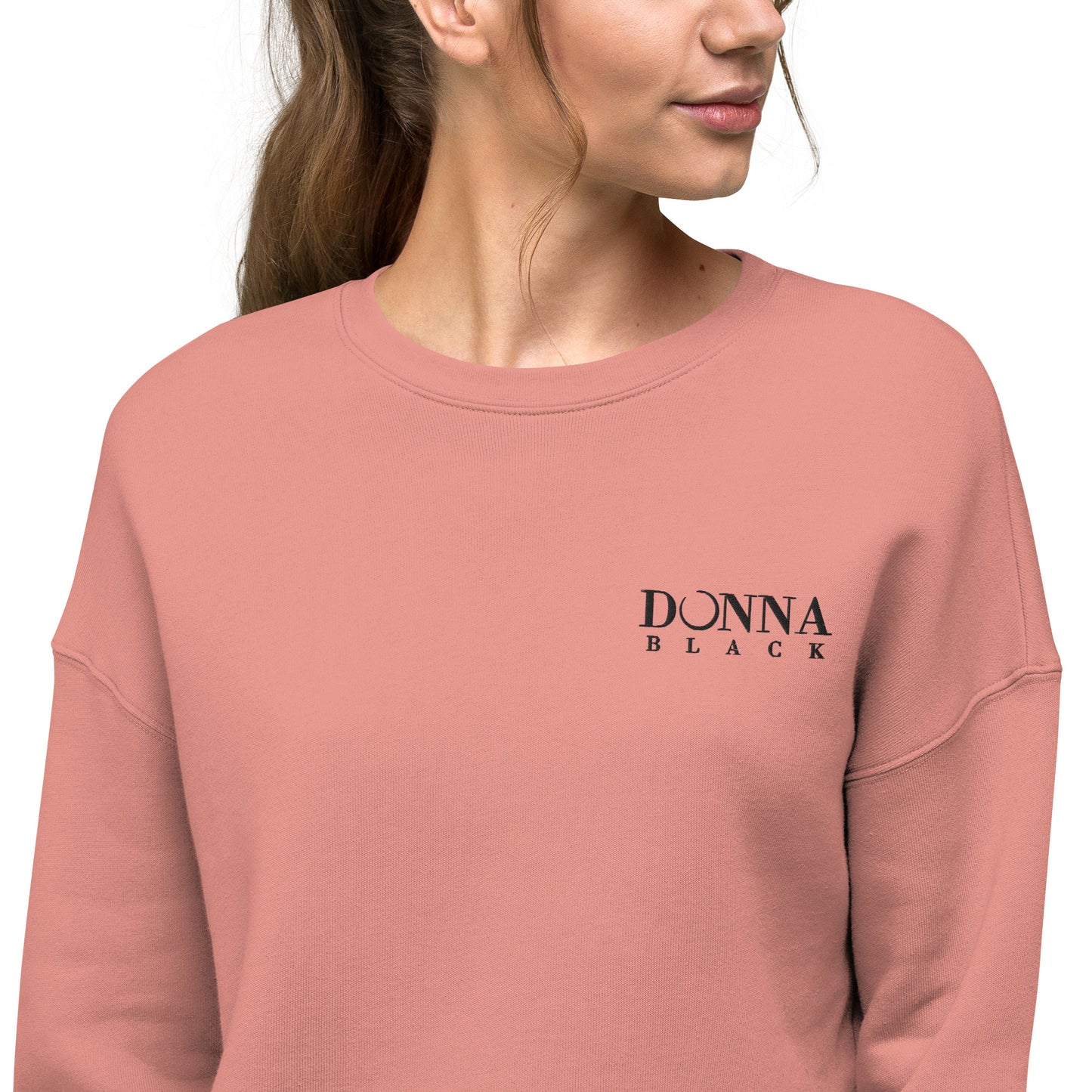Donna Black Crop Sweatshirt