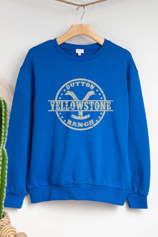 Yellow Stone Graphic Print Sweatshirts