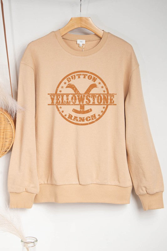 Yellow Stone Graphic Print Sweatshirts