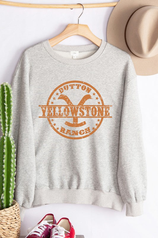 Yellow Stone Graphic Print Sweatshirts