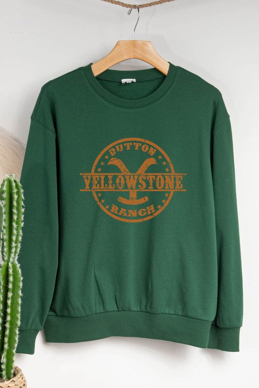 Yellow Stone Graphic Print Sweatshirts