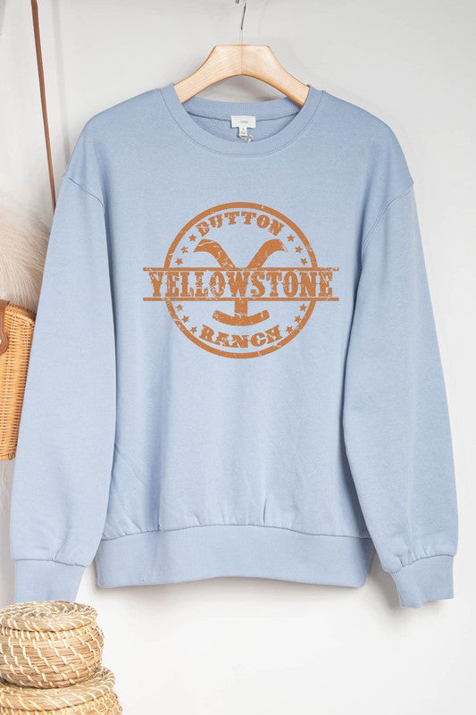 Yellow Stone Graphic Print Sweatshirts