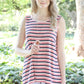 Striped Keyhole Back Swing Top