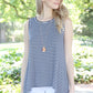 Striped Keyhole Back Swing Top