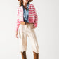 Lightweight Stripe Cardigan in Pink
