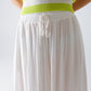 Maxi Skirt in White Fluid Fabric With Elastic Waist