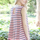 Striped Keyhole Back Swing Top