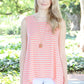 Striped Keyhole Back Swing Top