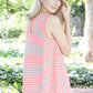 Striped Keyhole Back Swing Top
