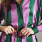 Short Shirt Dress in Lilac and Green Stripe