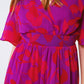 Short Sleeve V-Neck Chiffon Mini Dress in Floral Print