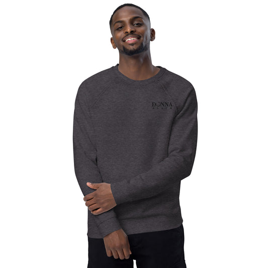 Donna Black Unisex Organic Raglan Sweatshirt