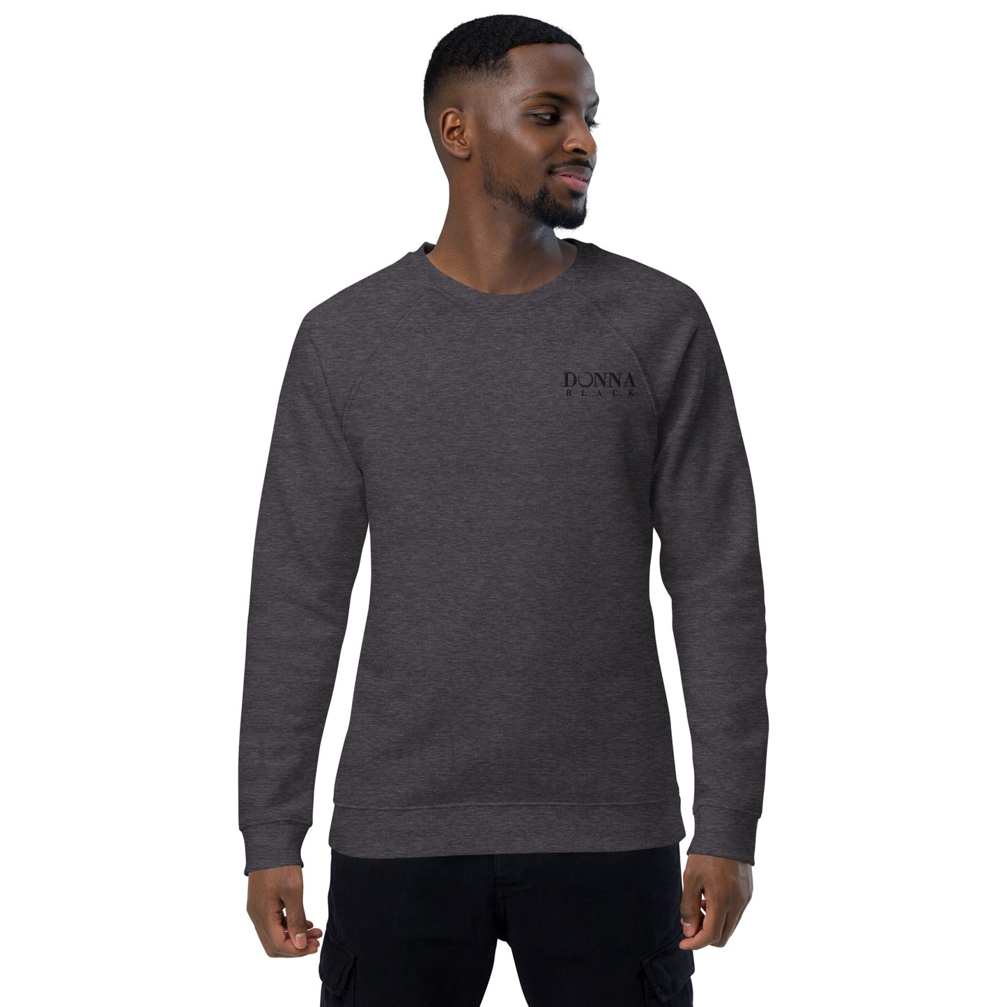 Donna Black Unisex Organic Raglan Sweatshirt